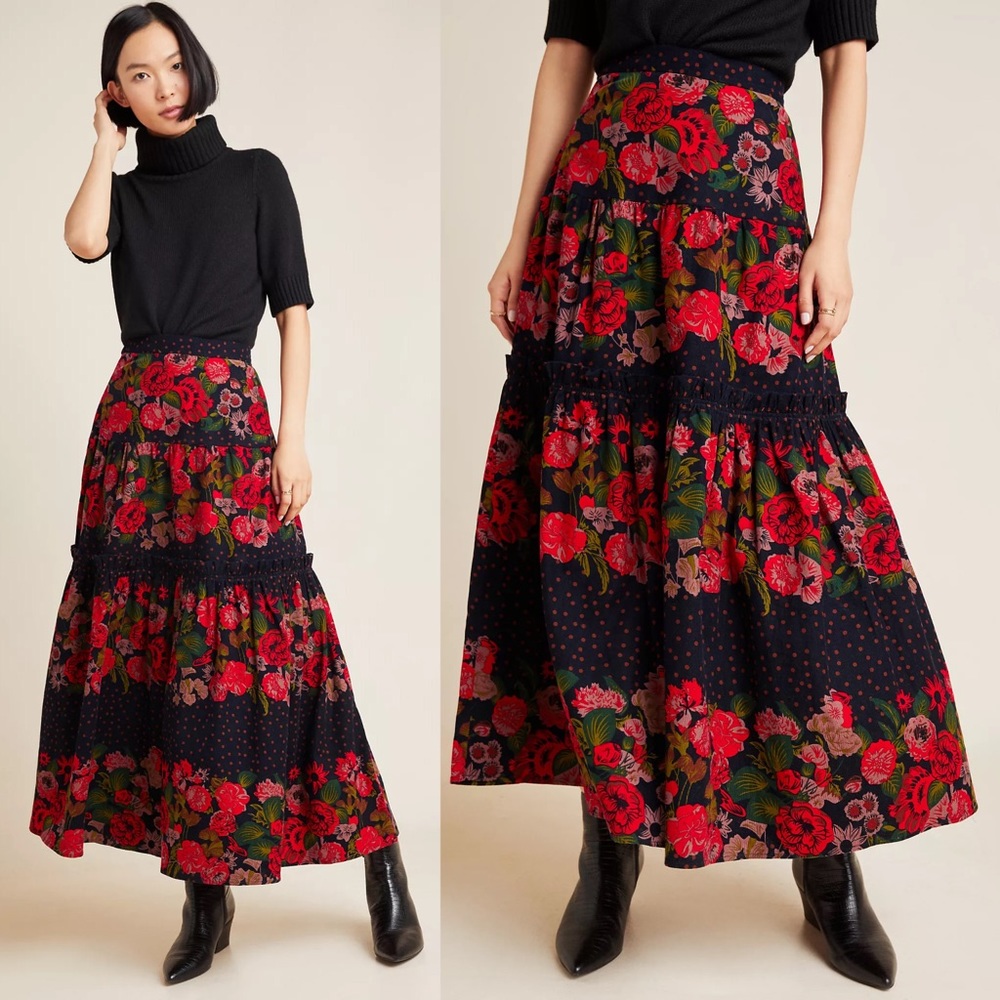 Anthropologie Danette Corduroy Maxi Skirt - Picture 7 of 8
